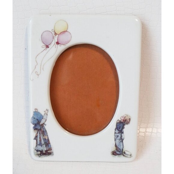 Vintage Holly Hobbie Porcelain Picture Frame & 3 Wall Plaques Japan - Picture 2 of 6